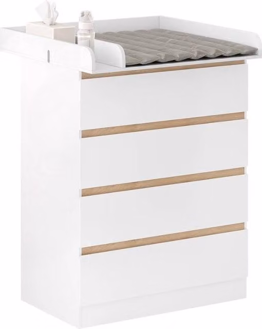 Commode/Ladekast per Bambino - Tavolo di Cura - Cassetti - Camera da Bambino, Bagno - Bianco, 80x47,8x100,5 cm