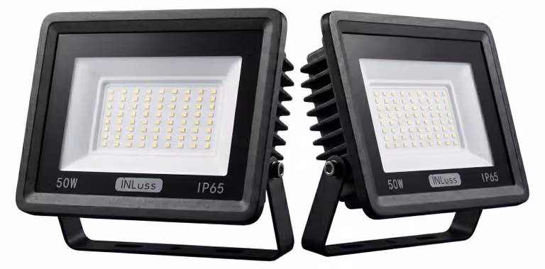 Faretto LED da esterno, 50 W, luce bianca fredda, grado di protezione IP65, 5000 lumen, confezione da 2