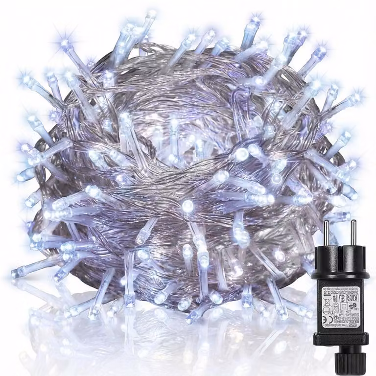 20M LED Luci Fata Elettricità, Giardino Impermeabile 8 Modalità Fata Luci con Funzione Memoria Timer per Indoor Party Wedding Balcone Natale, Bianco