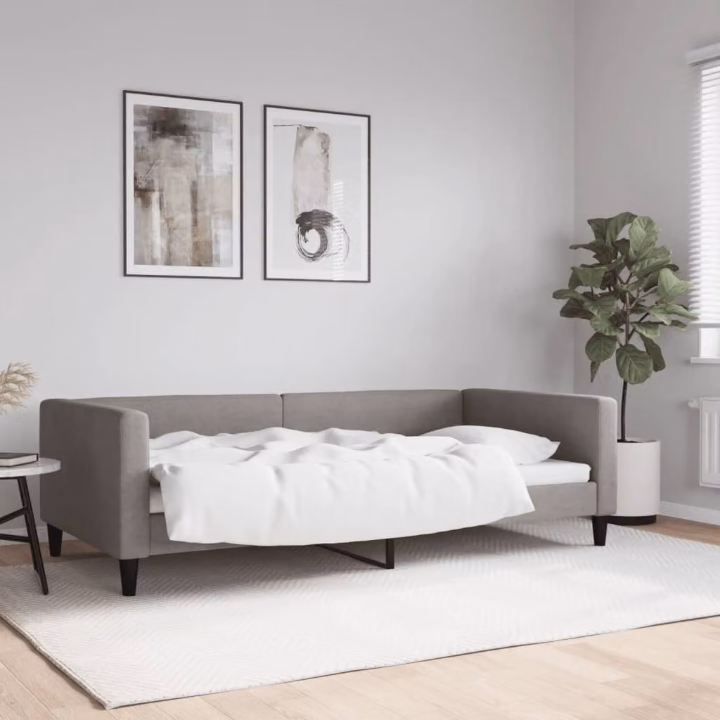 Maison Exclusive - Letto a giorno color taupe, 100x200 cm, rivestito in tessuto