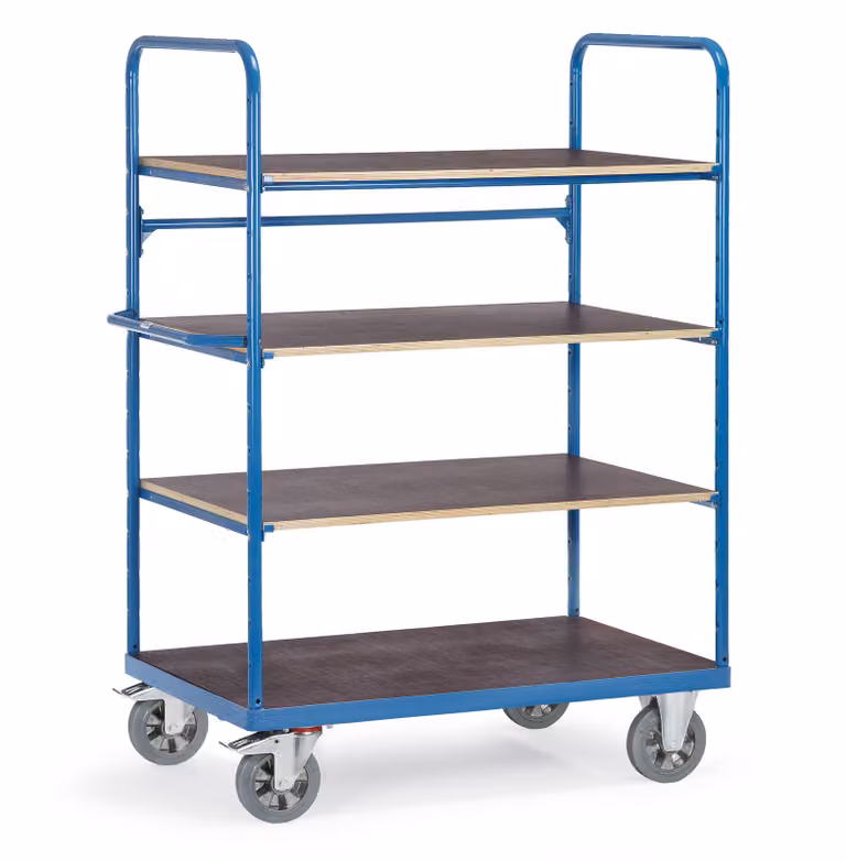 fetra 18303 Carrello a ripiani in acciaio verniciato a polvere carico massimo 1200 kg Blu brillante RAL