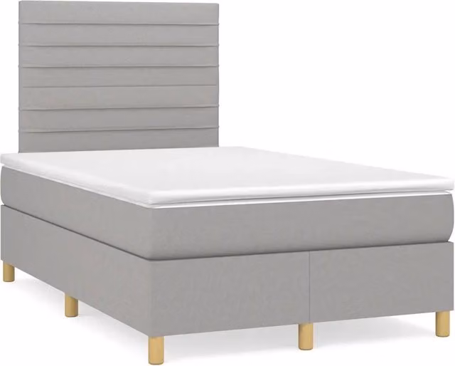 Letto Ibrido vidaXL con Materasso a Molle e Struttura in Legno di Pino, Grigio e Bianco, L/P/H: 120 x 200 cm