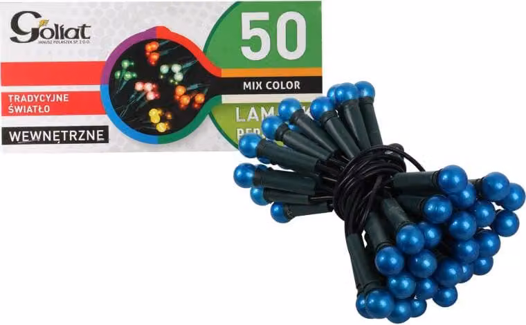 Luci per albero di Natale blu-Perle 50L su cavo verde, 220-240V, lunghezza 3m
