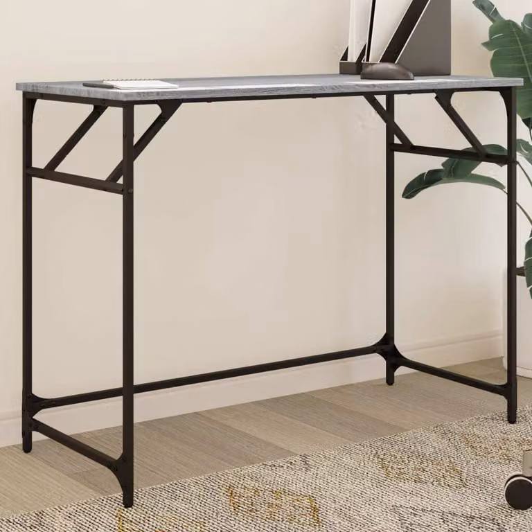 Maison Exclusive - Scrivania grigia Sonoma, dimensioni 100x45x76 cm, realizzata in materiale composito di legno e acciaio