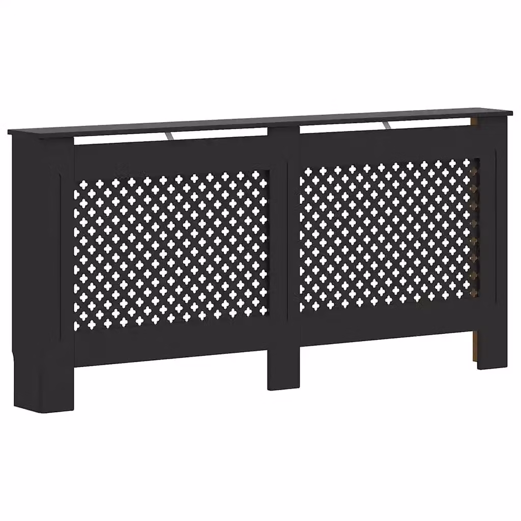 Copertura per radiatore vidaXL nera in MDF, L: 172 cm, P: 19 cm, H: 81,5 cm – 2