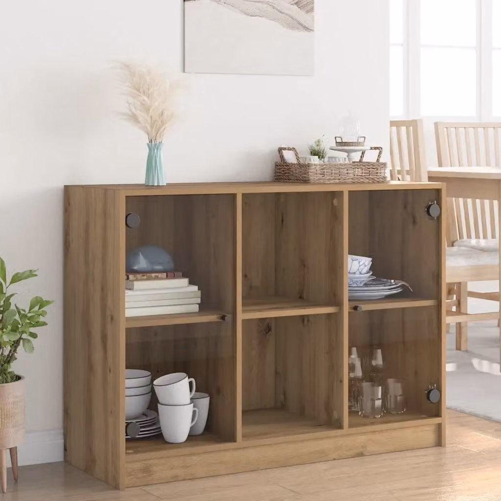 Credenza Buffet Rovere Artigianale in Legno Multistrato Marrone L: 102 cm, P: 37 cm, H: 75,5 cm – 2