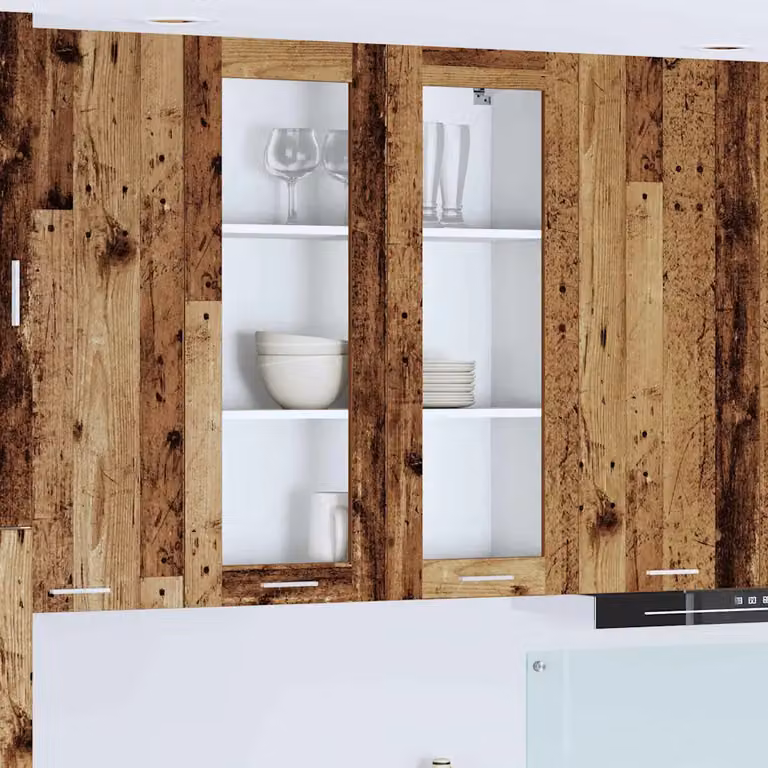 Armadio pensile da cucina vidaXL in legno effetto legno vecchio marrone, L 80 cm, P 31 cm, H 100 cm