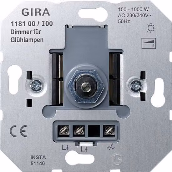Dimmer di Unità Base Gira 118100 - Argento
