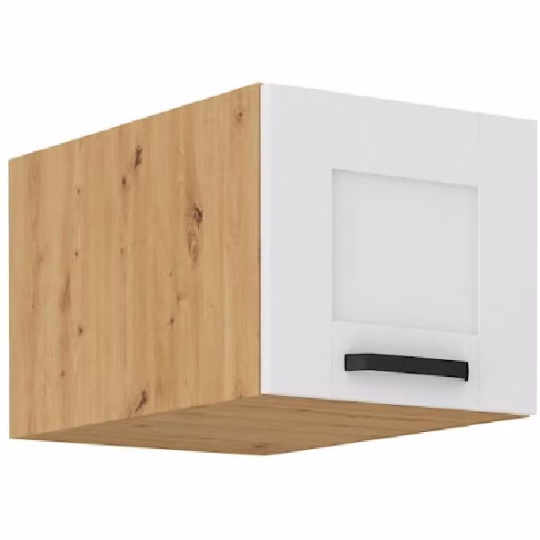 Pensile con ante battenti LAILI - larghezza 40 cm, bianco / rovere artigianale