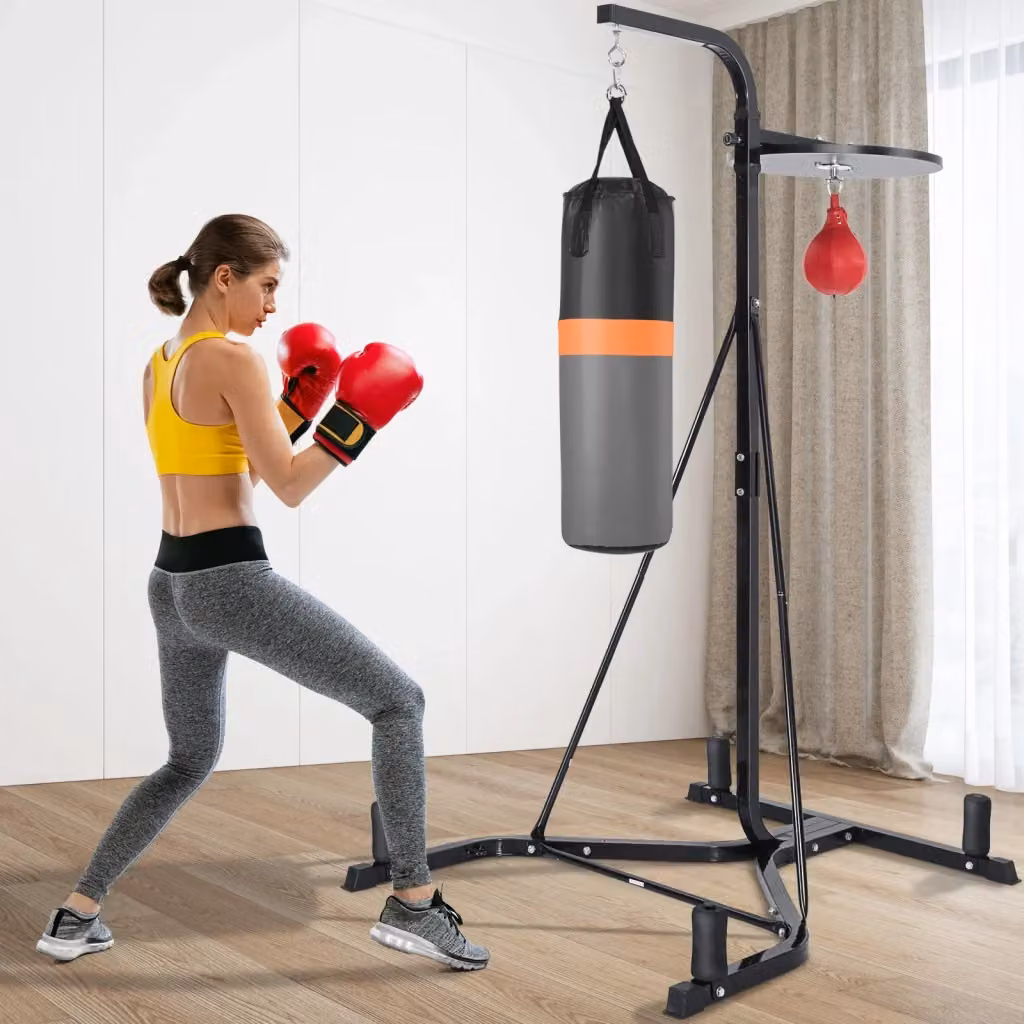 Supporto autoportante per sacco da boxe XXXXL in acciaio resistente con struttura regolabile colore nero – 2
