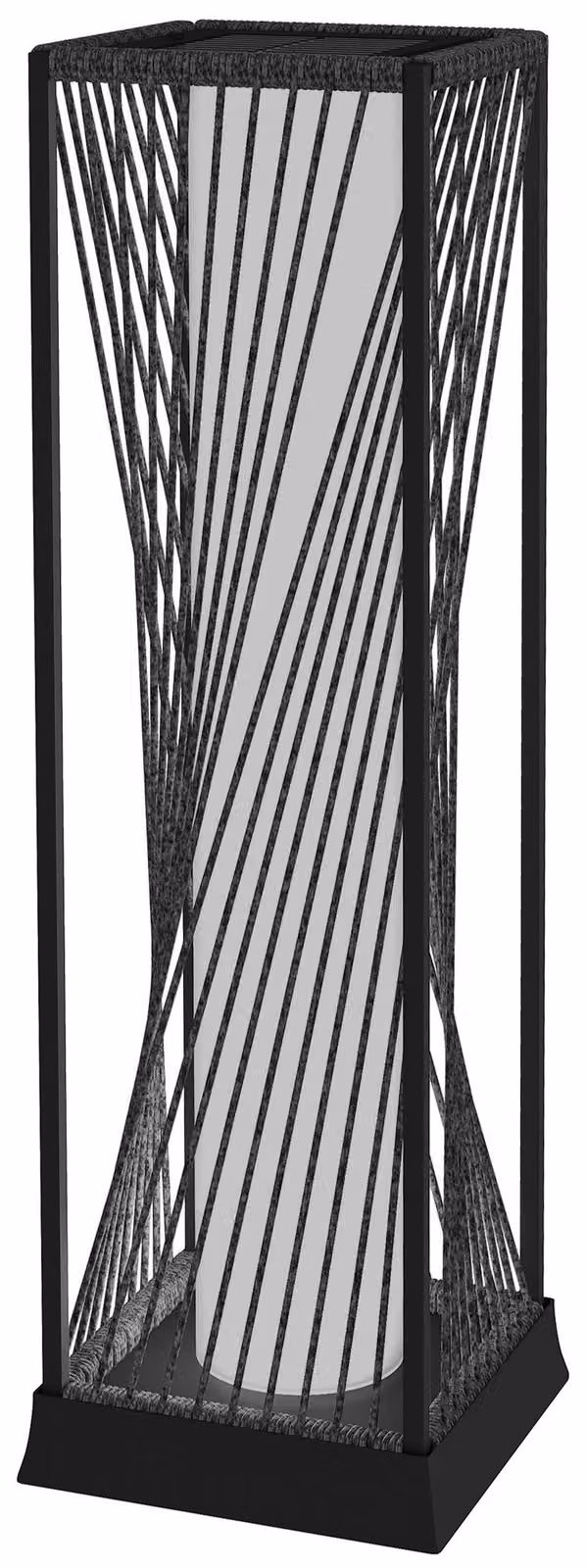 Lampada da terra solare Outsunny in rattan con sensore di luce, 25 LED, in stile boho