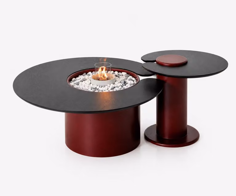 Tavolino da caffè moderno, minimalista, nero, dal design geometrico