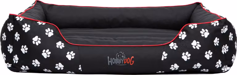 Cuscino per cani Hobbydog - Prestige - 85 x 65 x 24 cm [taglia: XL] - nero con zampe