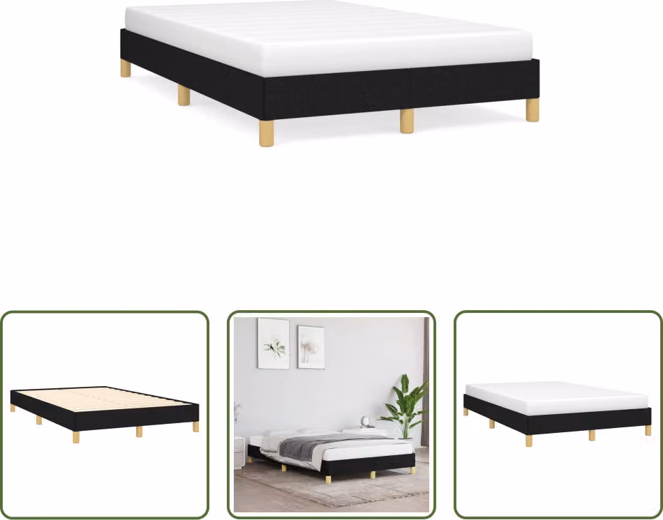 Struttura letto The Living Store in tessuto nero 120x190 cm