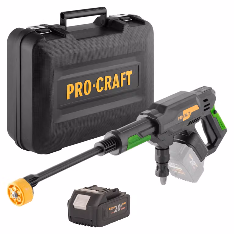 Idropulitrice a batteria Procraft CW20bb 20 V 30 bar 180 l/h Brushless + 1x batteria da 4,0 Ah + valigetta - senza caricabatterie