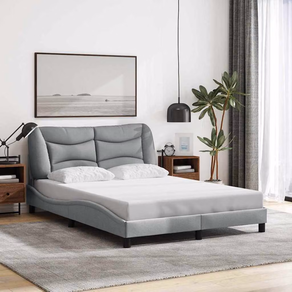 Giroletto senza materasso vidaXL Hvar Grigio Chiaro L/P/H: 200 x 120 x 74,5 cm – 1