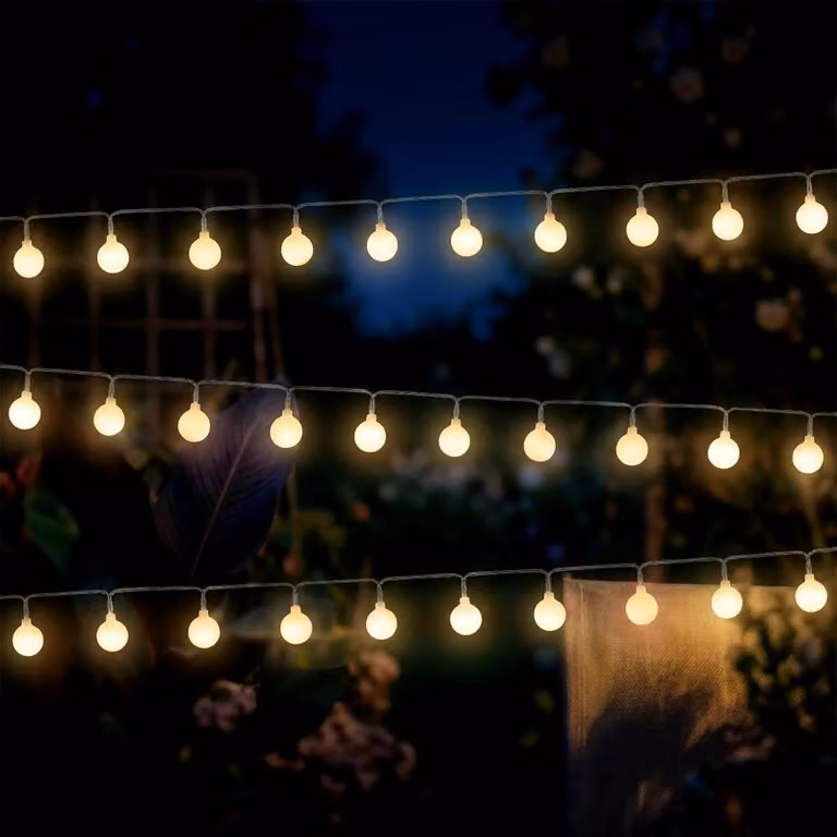 Ghirlanda luminosa a LED da 290 cm per interni ed esterni, 30 mini palline con timer – bianco caldo – ghirlanda luminosa a palline alimentata a batterie con 8 funzioni