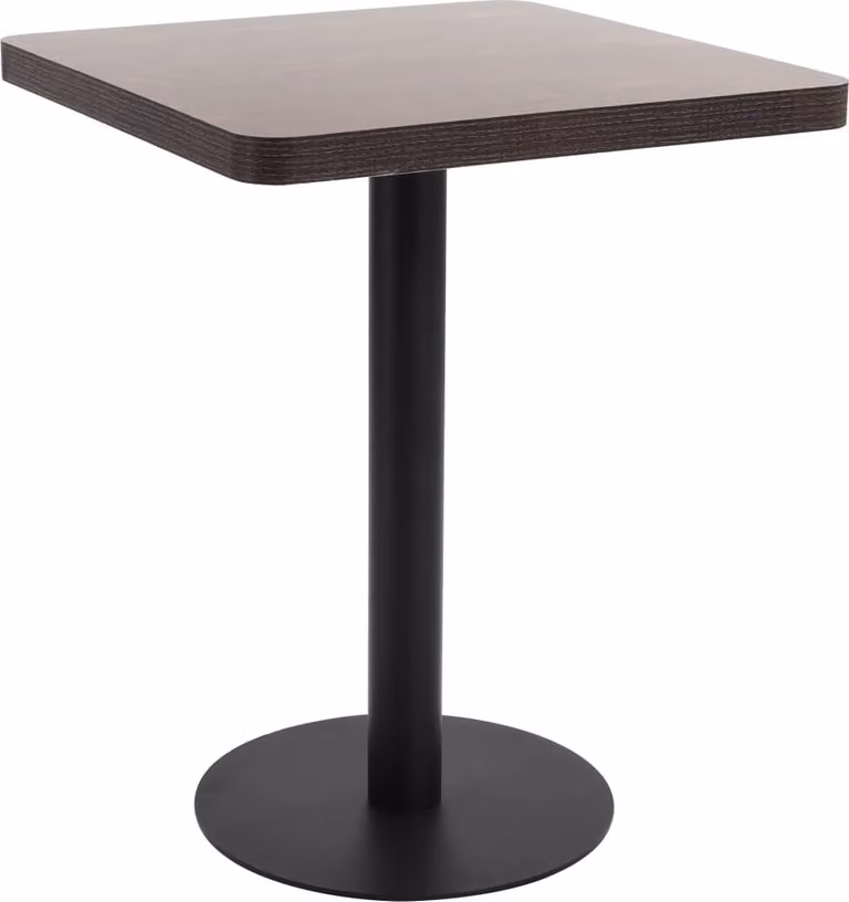 The Living Store Tavolo da bistrot marrone scuro 60x60 cm MDF