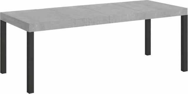 Tavolo allungabile Itamoby Everyday Premium in stile industrial con telaio antracite e piano effetto cemento L/P/H: 180 x 90 x 77 cm (estendibile a 284 cm)