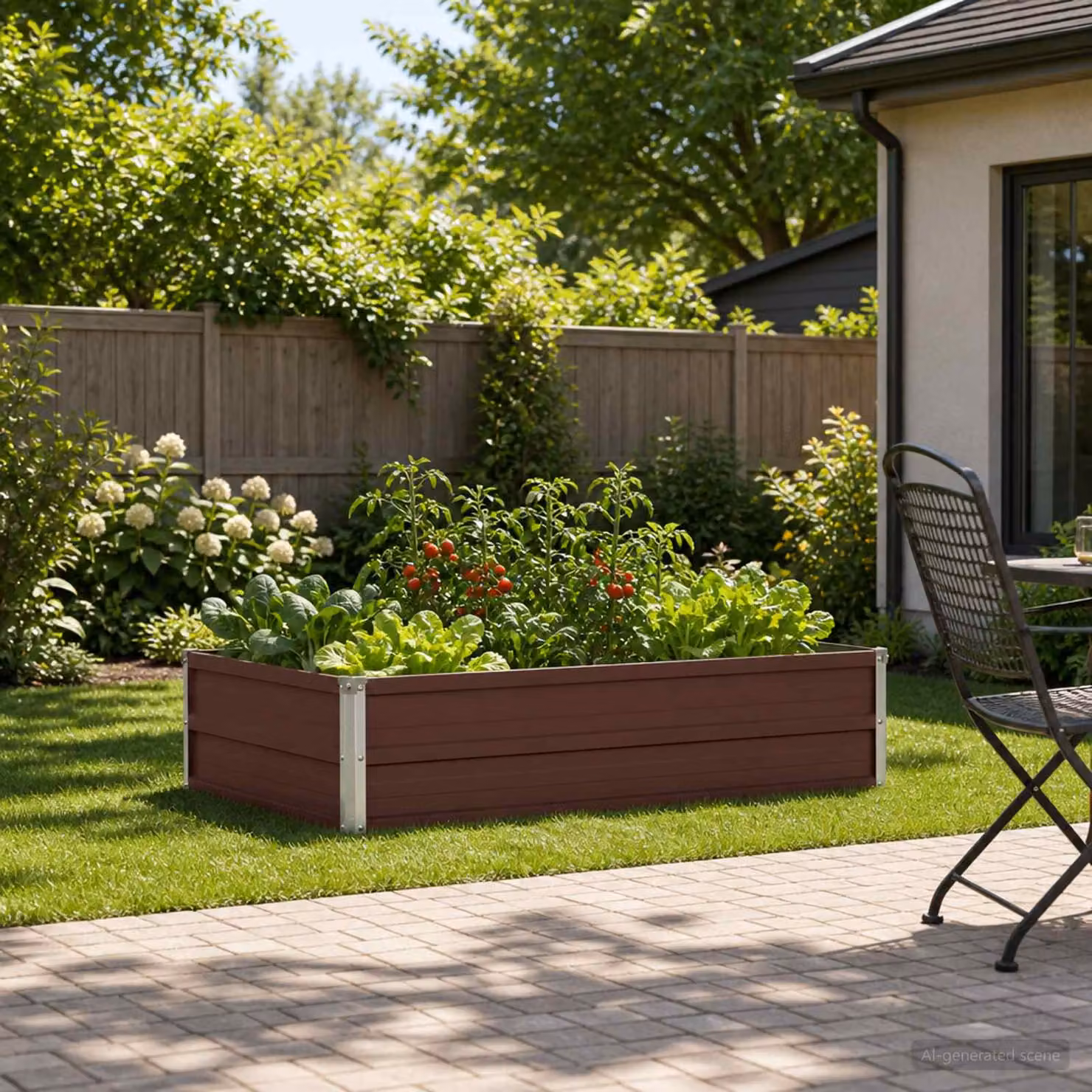 Letto rialzato da giardino vidaXL in metallo Corten marrone L: 100 cm, P: 80 cm, H: 24 cm