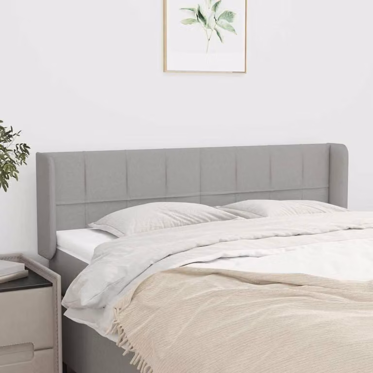 Testiera ad orecchio vidaXL in tessuto grigio chiaro con struttura in legno