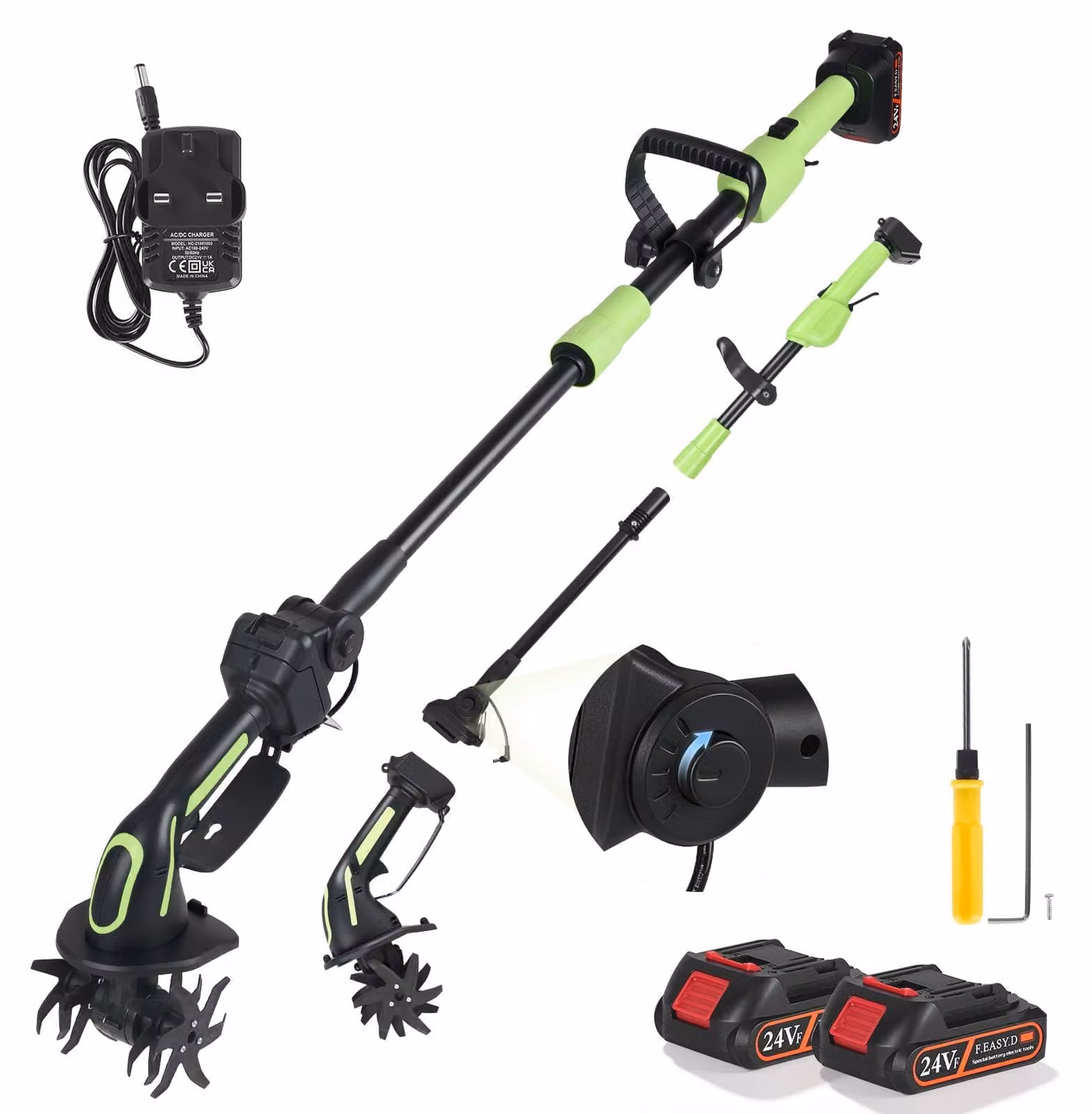 Motore elettrico da 21 V - Larghezza di lavoro: 10 cm - Profondità di lavoro: 10 cm - Batteria agli ioni di litio