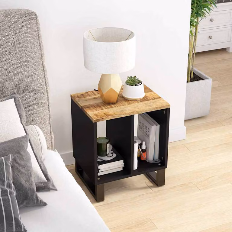 Tavolino vidaXL in legno di mango e multistrato marrone L/P/H: 40 x 31 x 46 cm