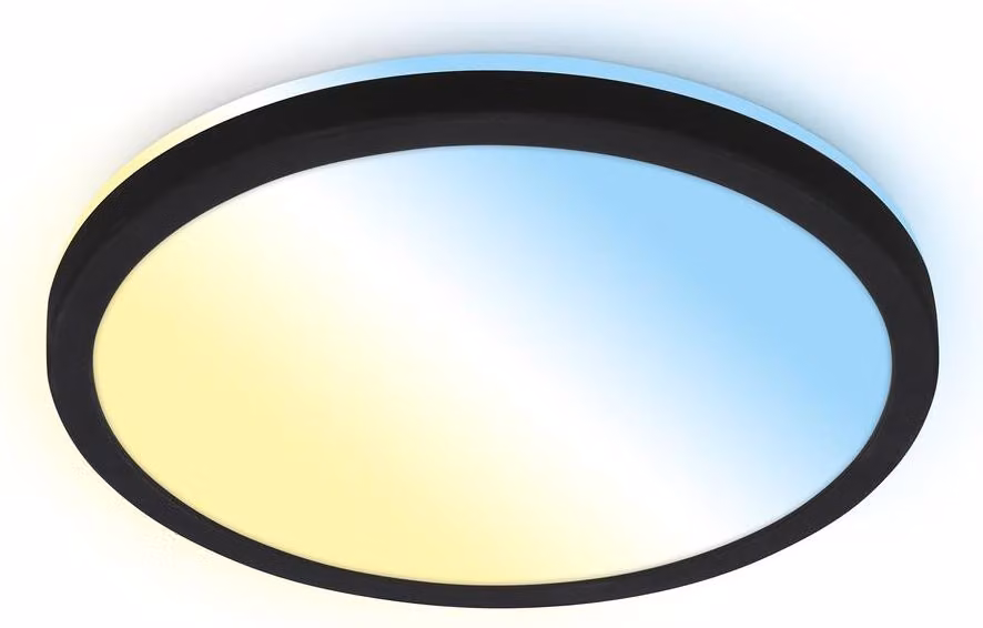 Lampada da soffitto a LED, modello pannello retroilluminato, colore nero, 18 watt, 2400lm, temperatura di colore regolabile da 2700 – 6500K, dimmerabile – Briloner