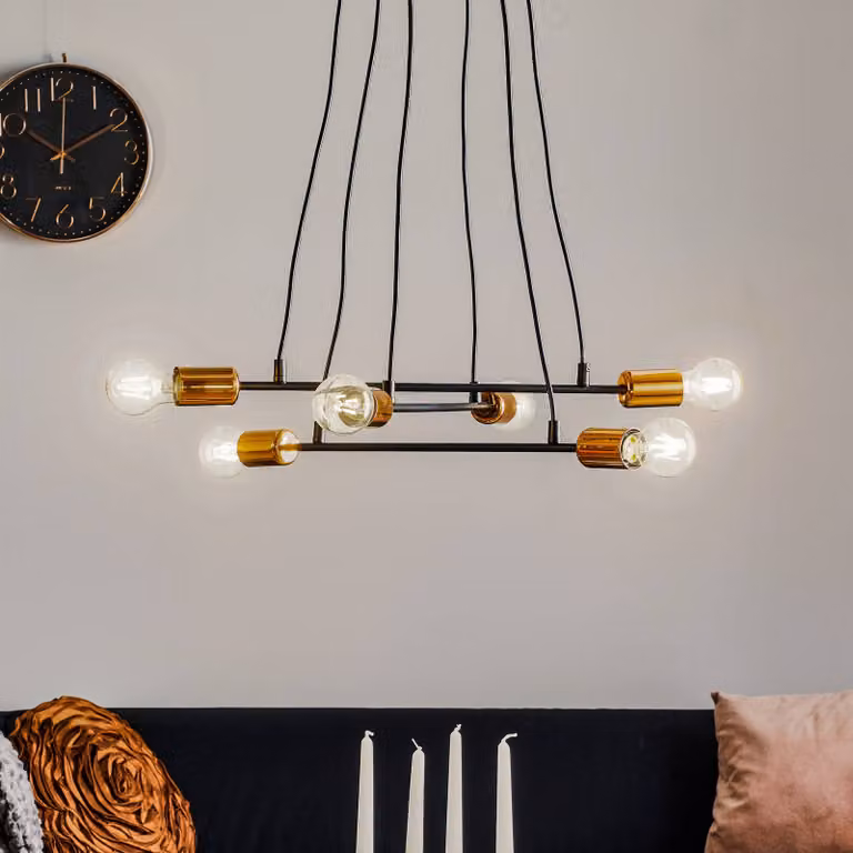 Lampada a sospensione Bravo 6 EMIBIG LIGHTING, dimmerabile, Nero, Soggiorno / Sala da pranzo, Metallo, Moderno, Lampada a sospensione