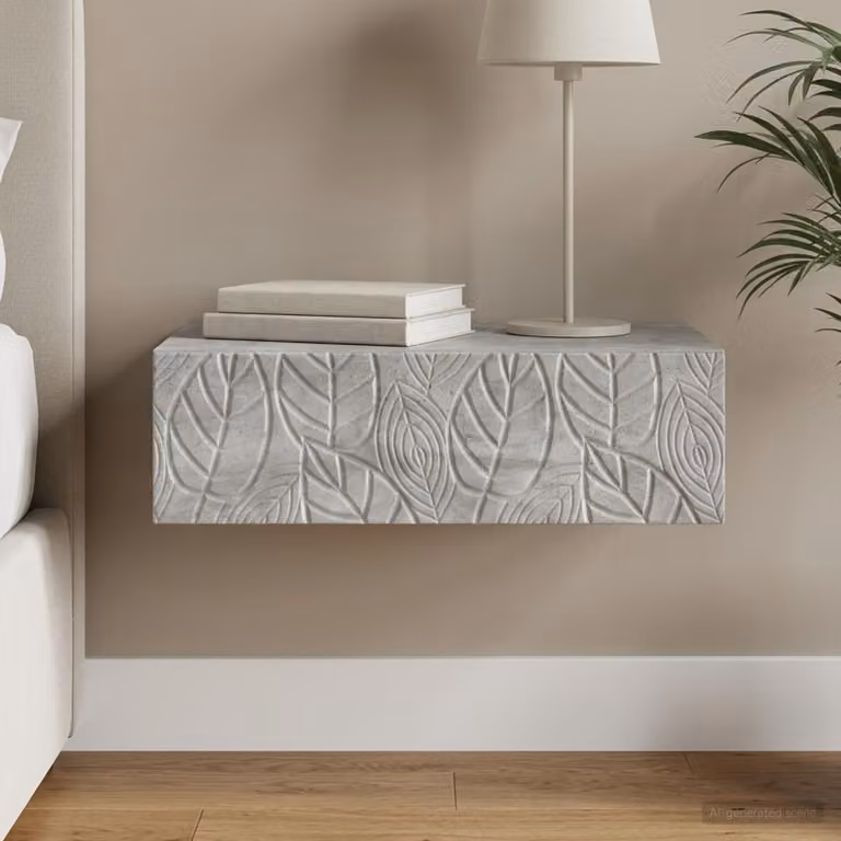 vidaXL Tavolino da Parete Laterale Moderno in MDF Grigio L: 87,5 cm, P: 34,5 cm, H: 17 cm