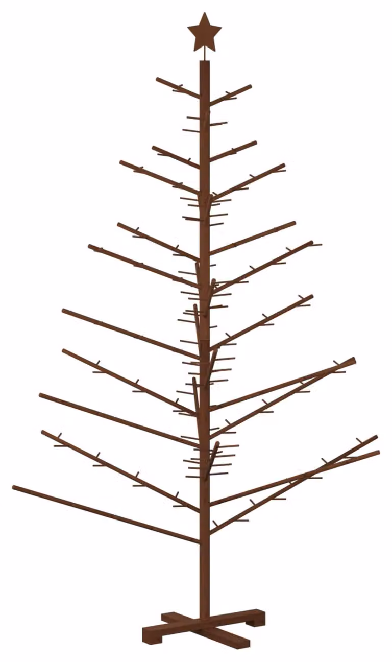 Albero di Natale in legno, altezza 180 cm, realizzato in bambù e legno massello di pino