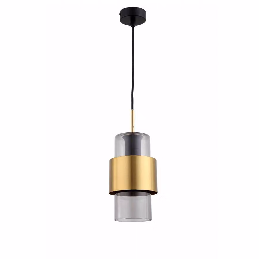 Lampada a sospensione Miele oro fumé 1xE27x40W in vetro, dimensioni: 150x13x13 cm, IP20, Light Prestige