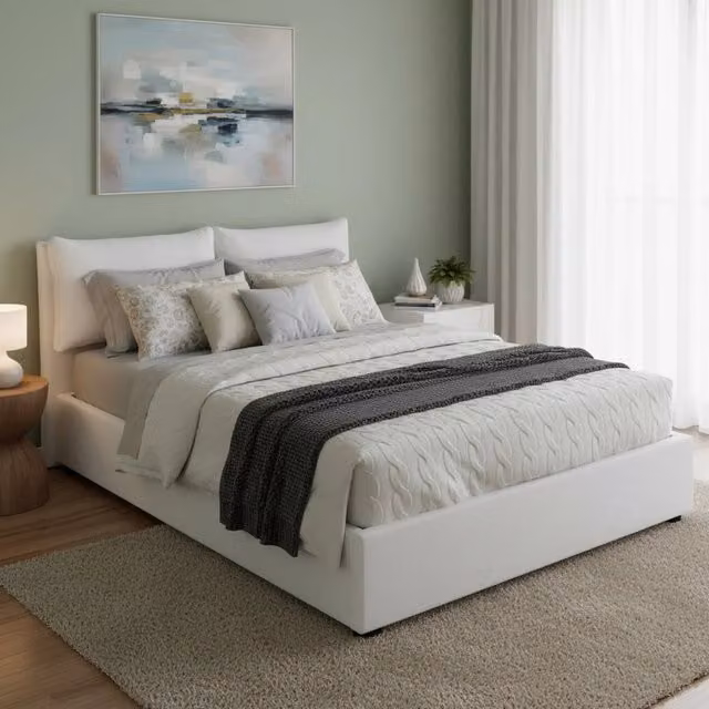 Letto Matrimoniale Contenitore Mercede Talamo Italia Bianco L/P: 160 x 190 cm