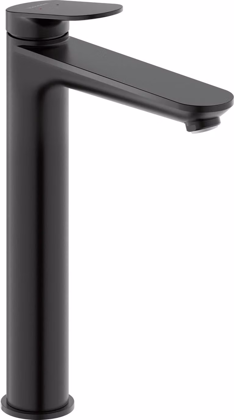 Miscelatore monocomando per lavabo, nero opaco, sporgenza di 176 mm, foro singolo