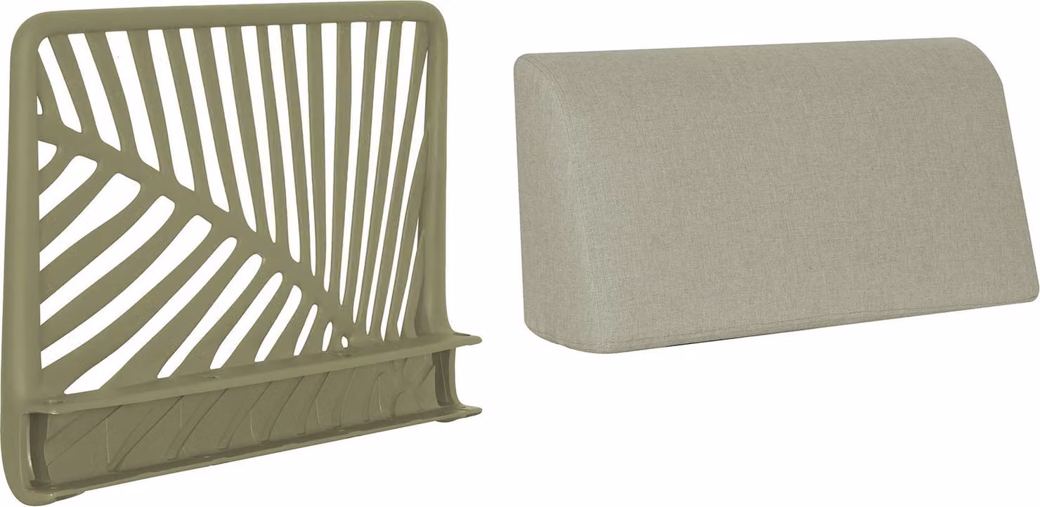 Milani Home - schienale componibile per salotto da giardino in polipropilene, verde oliva, 70 x 21 x 43 cm