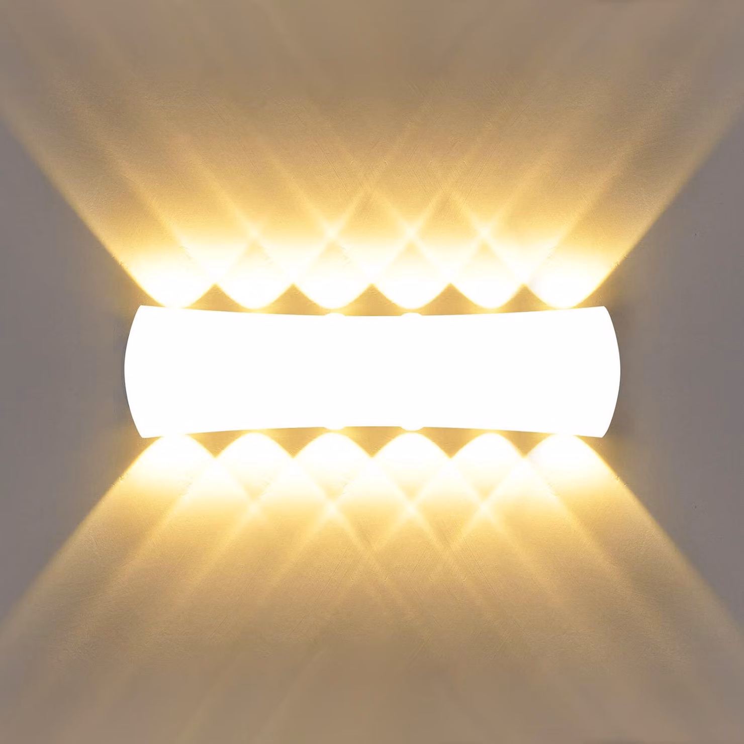 Lampada a parete LED, 12W, luce direzionale verso l'alto e verso il basso, grado di protezione IP65, impermeabile, alluminio, 3000K, colore bianco