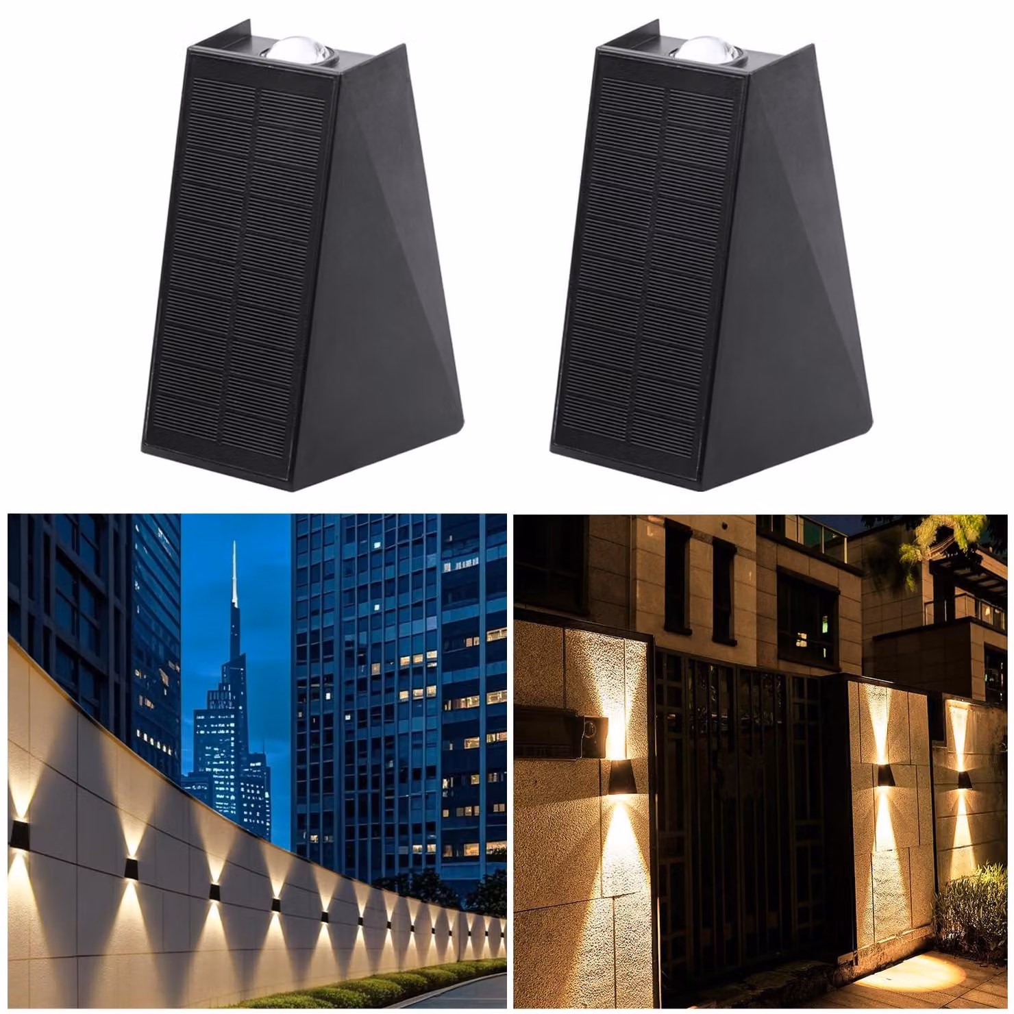 Lampade solari a LED, confezione da 2, grado di protezione IP65, con sensore di movimento, luminosità di 400 lumen