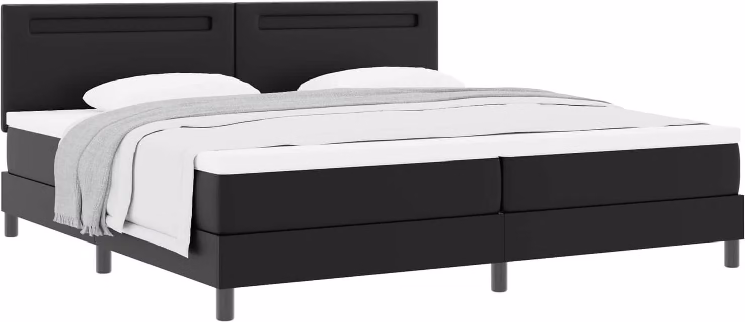 Letto a molle con materasso Nero 200 x 200 cm