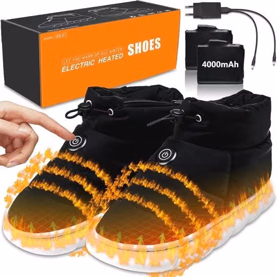 Scoi calde per donne e uomini - pantofoline elettriche con 3 impostazioni di temperatura e batteria ricaricabile