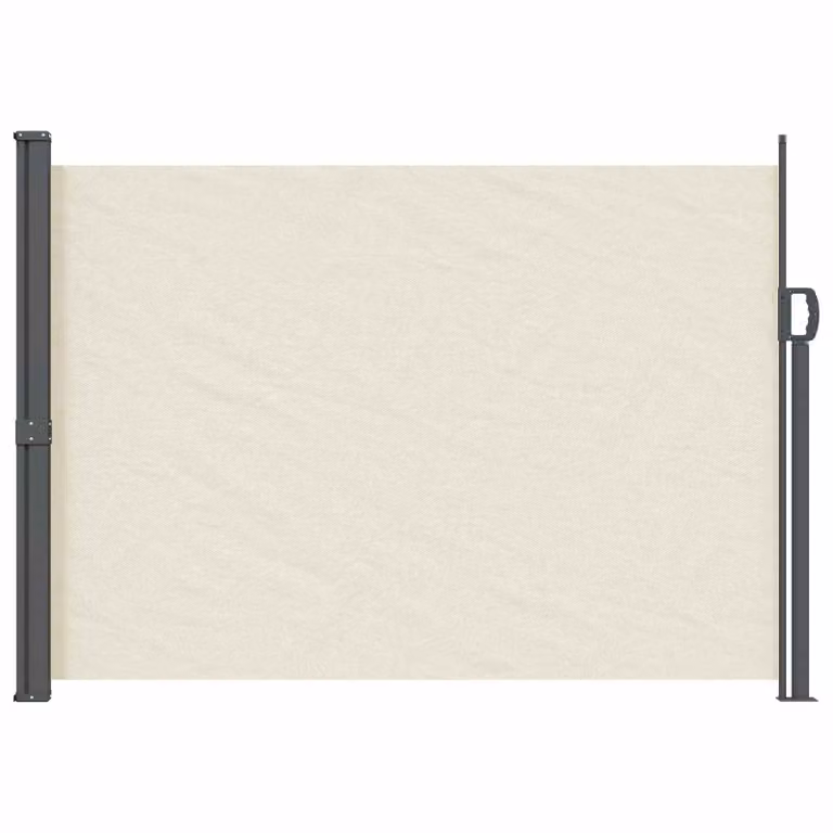 vidaXL Tenda laterale retrattile beige in poliestere e acciaio L: 300 cm, H: 120 cm