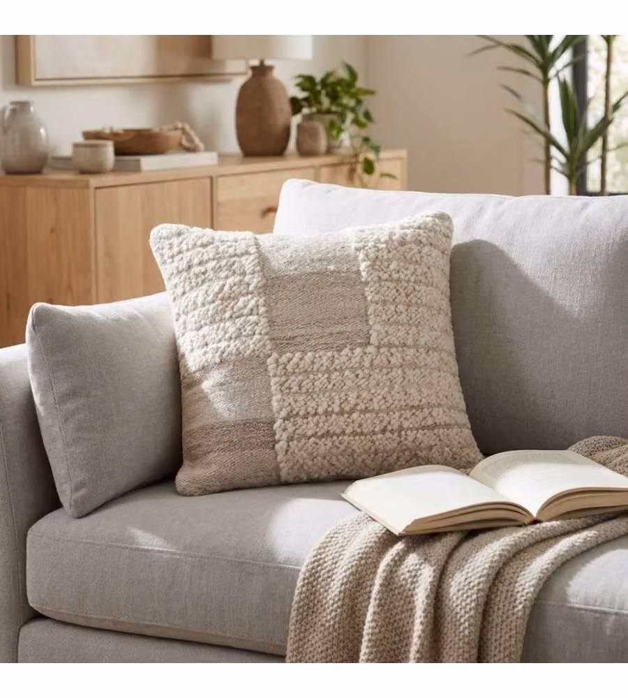 Cosma Cuscino Quadrato Ecrù e Bianco 45x45 cm Fisso Elegante e Comodo