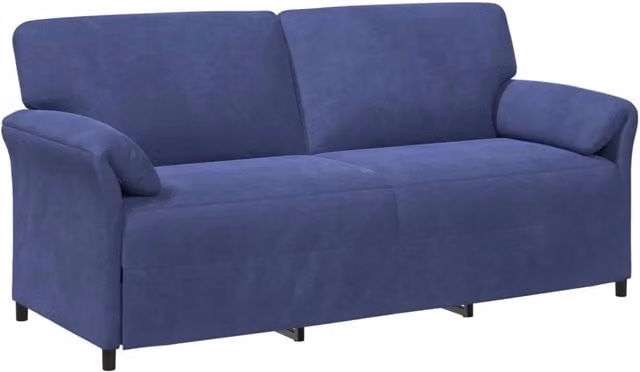 Divano | Divano da soggiorno | Sofa 3-Persone Blu Polizia 198 x 83 x 95 cm Velluto