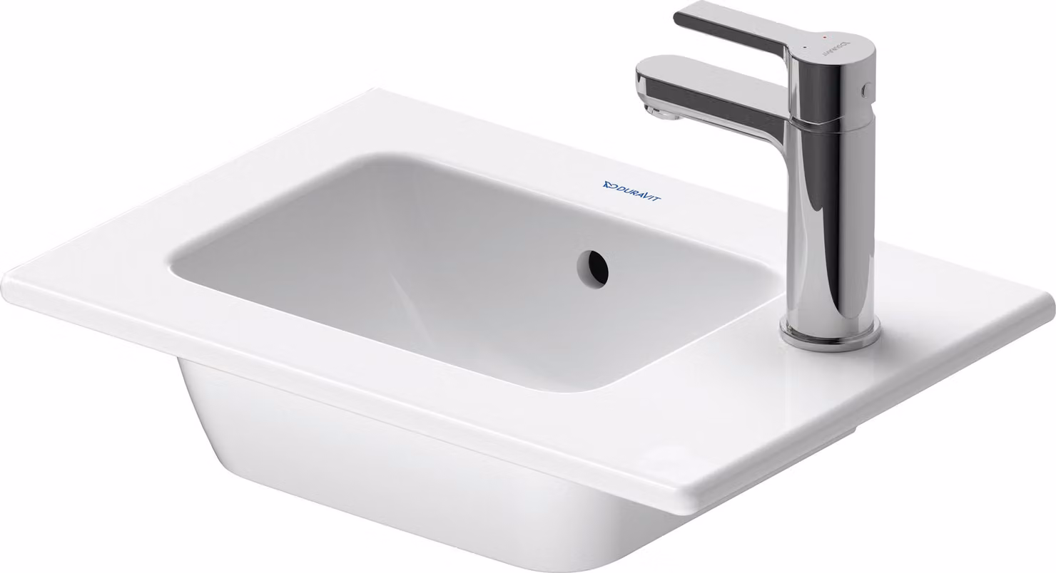 Duravit ME by Starck Meubles lave-mains, 1 trou de coulée, avec trop-plein, avec table à trous, 430 mm, 0723430000, 0723430000