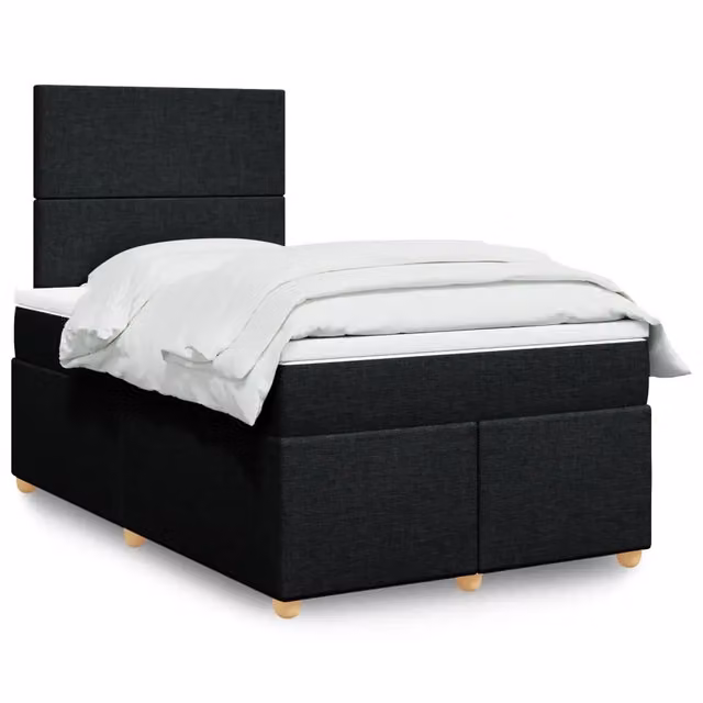 Giroletto a Molle con Materasso Nero 120x200 cm in Tessuto 3291242