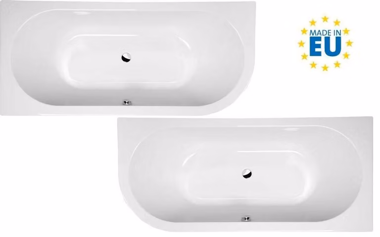 Vasche da bagno Polysan - Vasca asimmetrica Viva L, 1750x800x470 mm, bianco 70119