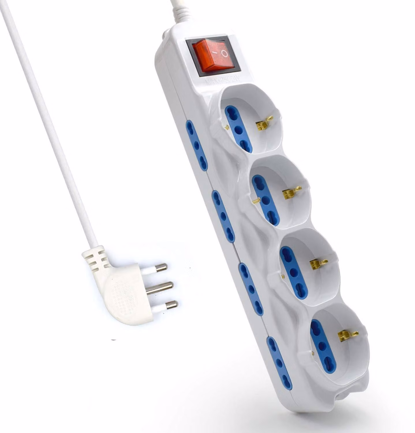 Ewent EW3929, 1,5 m, per interni, tipo L, bianco, 16 prese di corrente / prese di corrente, 250 V