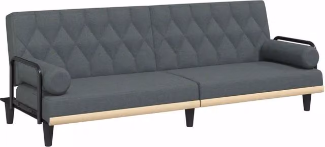 Divano letto | Sof¨¤ letto | Letto singolo con Braccioli Grigio Scuro in Tessuto