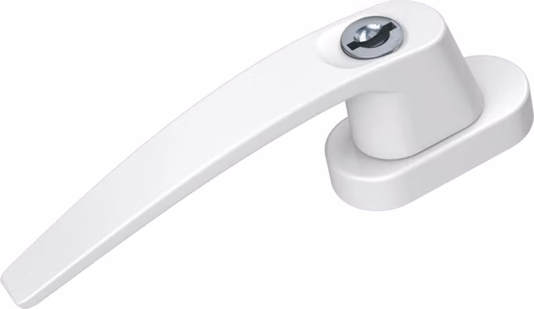 BASI - Maniglia per finestra - FG 504 - con serratura - con chiave uguale - alluminio bianco - 7554-0002
