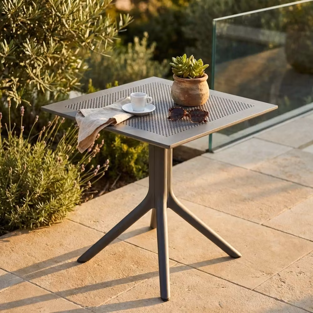 Tavolo da giardino quadrato Cosma Jarvis in materiale resistente per esterno, colore antracite, L: 80 cm x P: 80 cm – 2