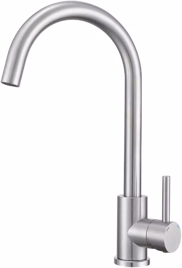 Rubinetto da cucina VBChome in acciaio inossidabile spazzolato con effetto granito, ruotabile a 360° – Rubinetto monocomando per lavello, rubinetto moderno per lavello